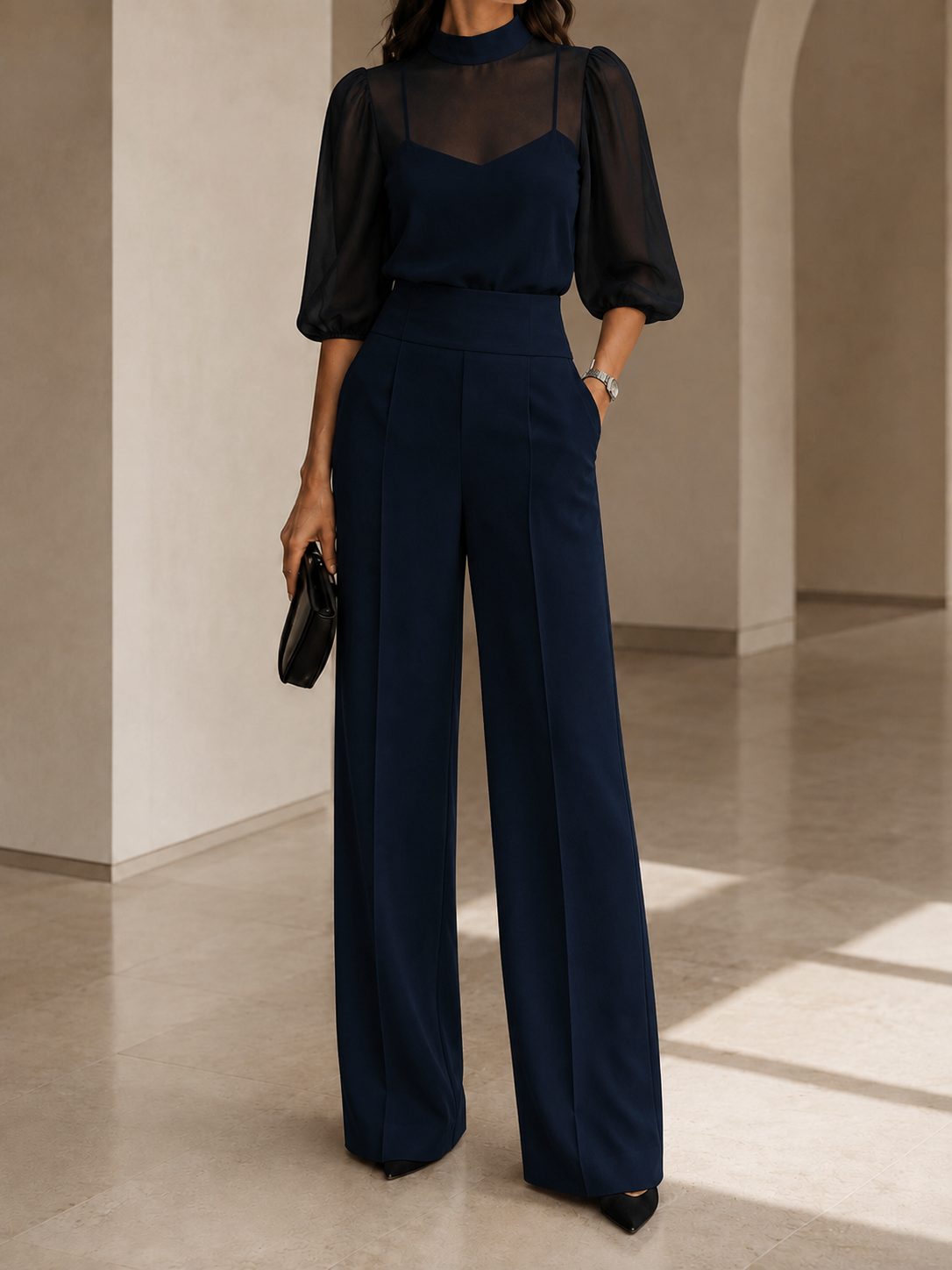 Luxury Chiffon Three-Piece Suit Set