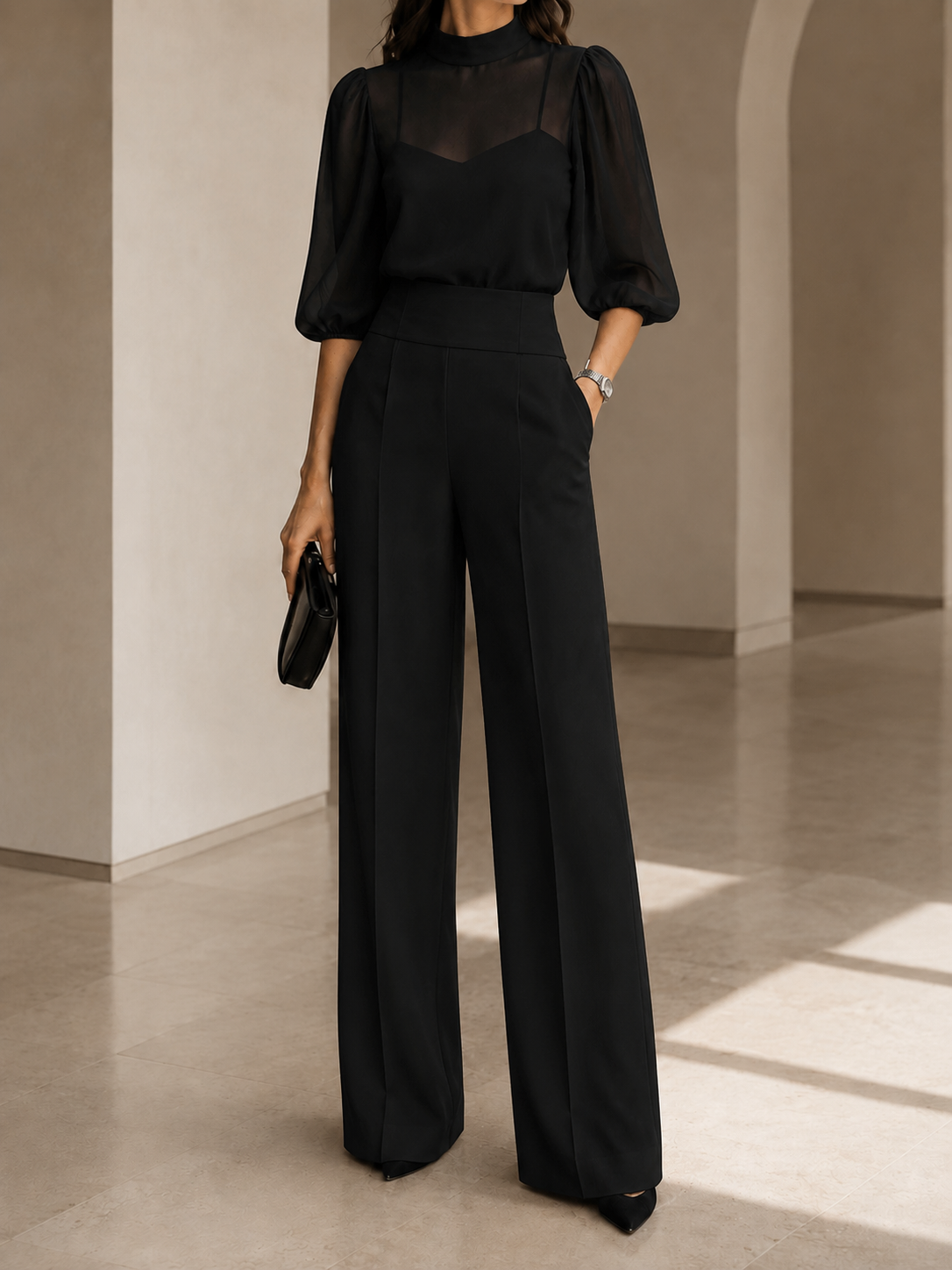 Luxury Chiffon Three-Piece Suit Set