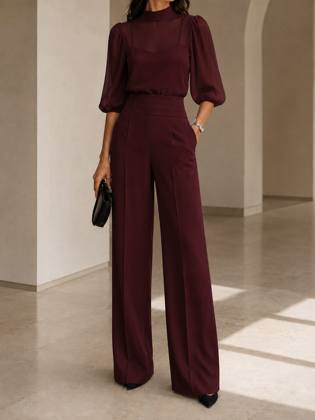 Luxury Chiffon Three-Piece Suit Set