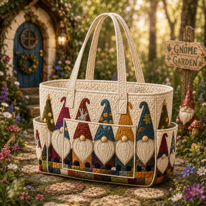 Adorable Gnomes Multiple Pockets Quilted Tote Bag TP38