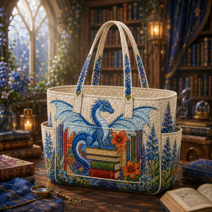 Dragon Multiple Pockets Quilted Tote Bag TP41