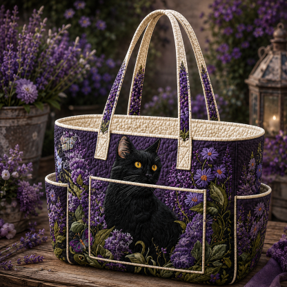 Cat Multiple Pockets Quilted Tote Bag TP61