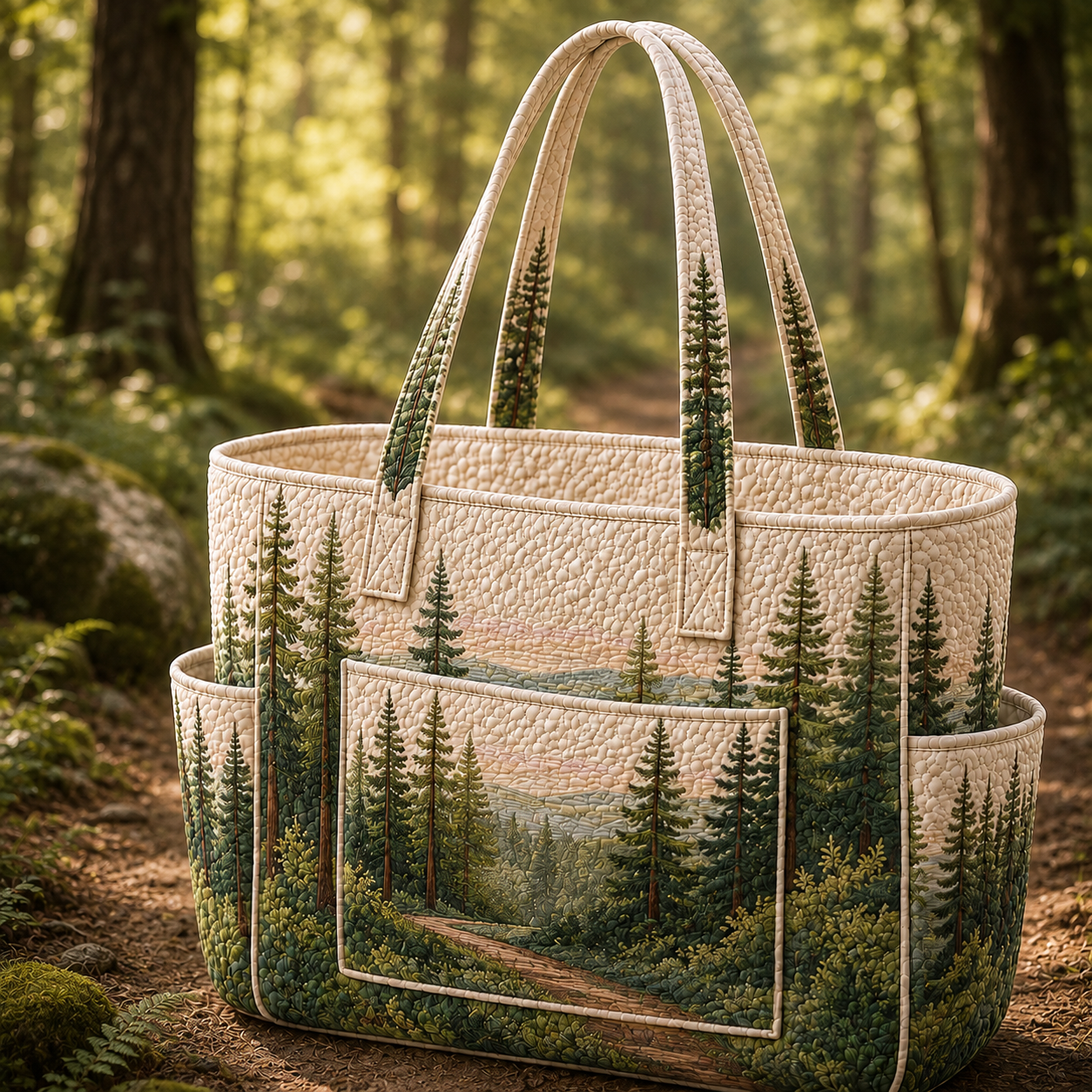 [Copy]Sleeping Cat Multiple Pockets Quilted Tote Bag TP63