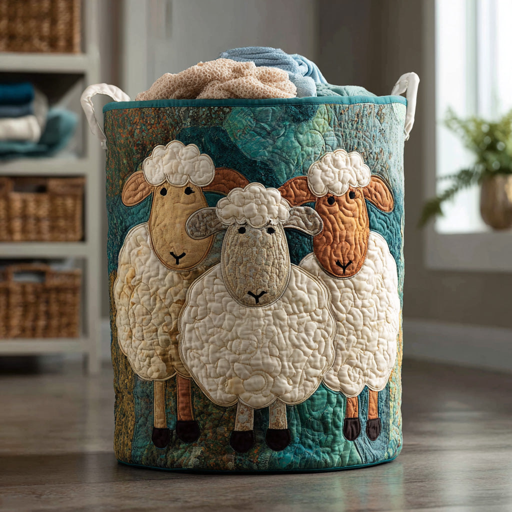 Sheep Quilted Laundry Basket NCU0QN029