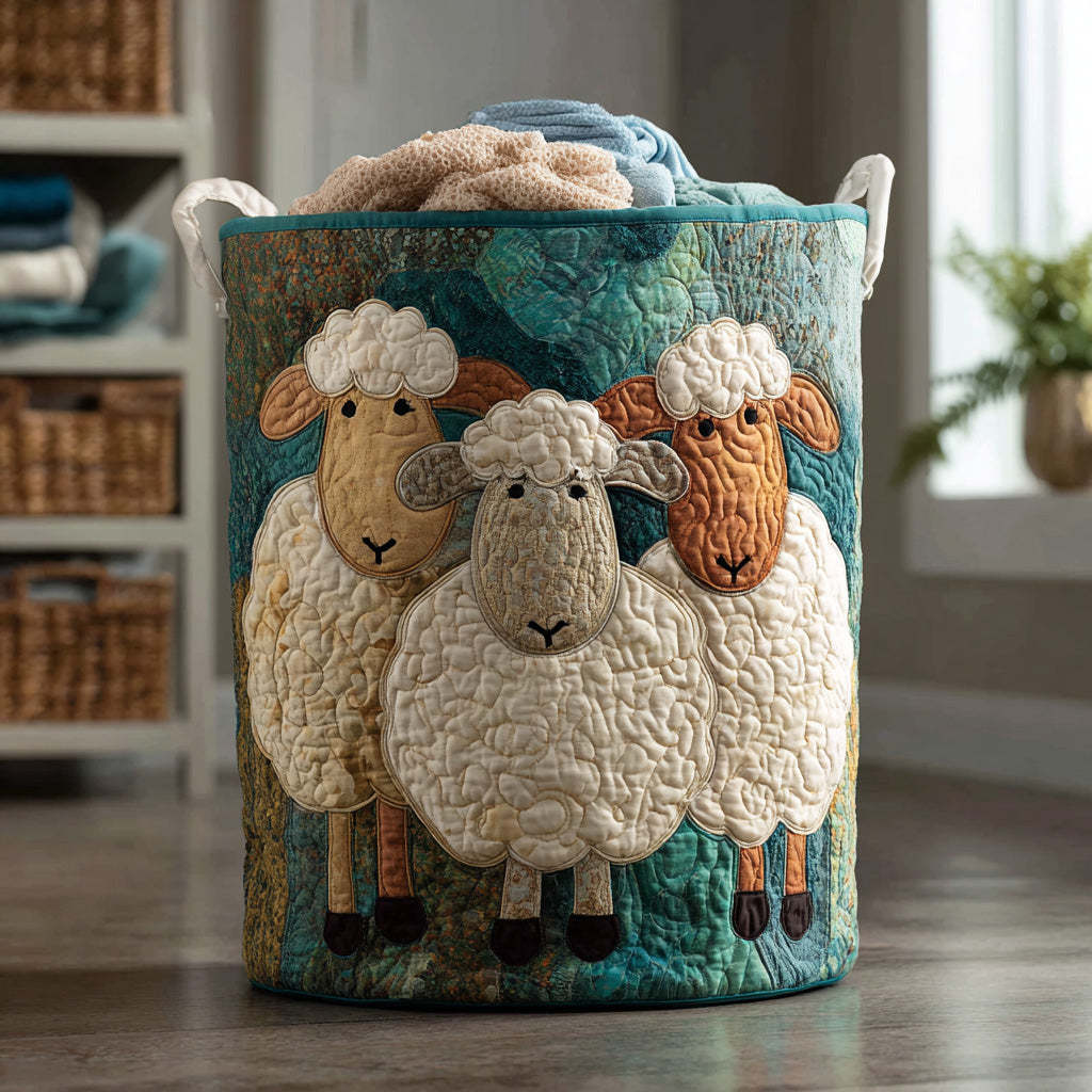 Sheep Quilted Laundry Basket NCU0QN029