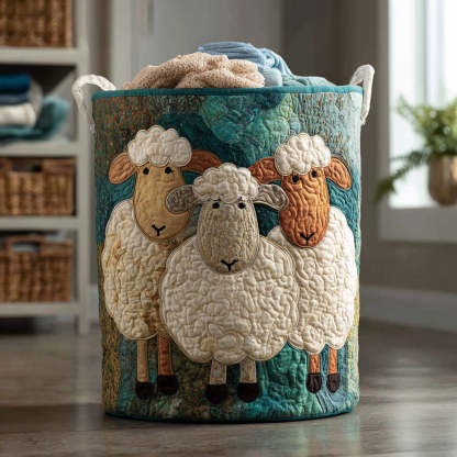 Sheep Quilted Laundry Basket NCU0QN029