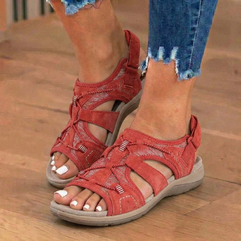 Women's Adjustable Mesh Sport Sandals – Multi-Strap Open-Toe Design