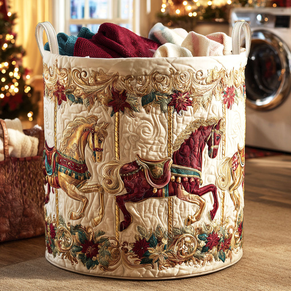 Golden Tapestry Quilted Laundry Basket NCU0NTV746