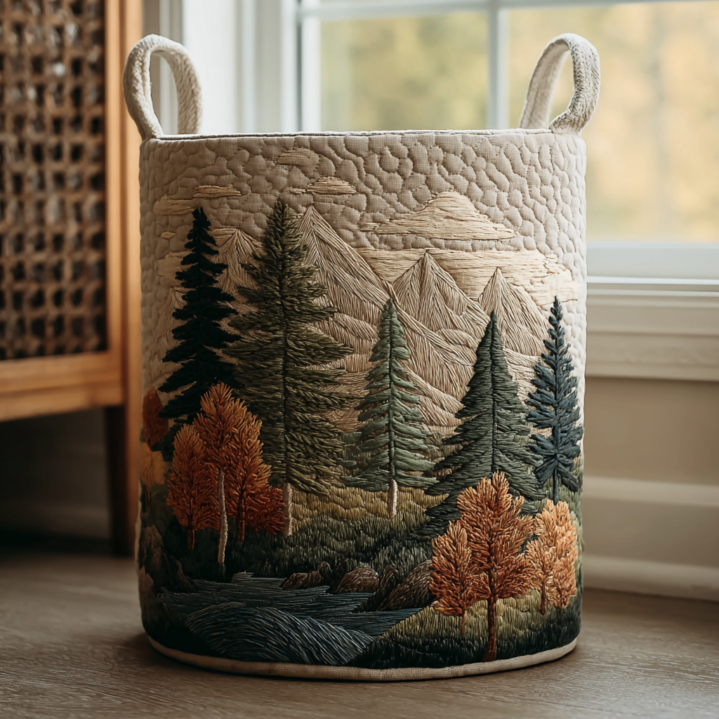 Forest Quilted Laundry Basket NCU0QN056