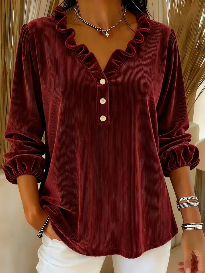 Women’s Ruffle-Collared Shirt