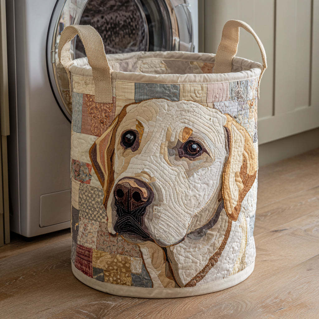 Rustic Labrador Quilted Laundry Basket NCU0HNH444