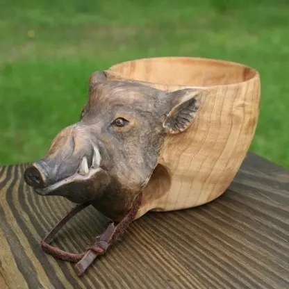 💥Early Christmas Sale🦌Animal Handmade Wooden Cup