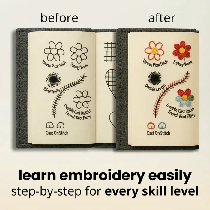 🌈Beginner-Friendly💕 Embroidery Stitch Book