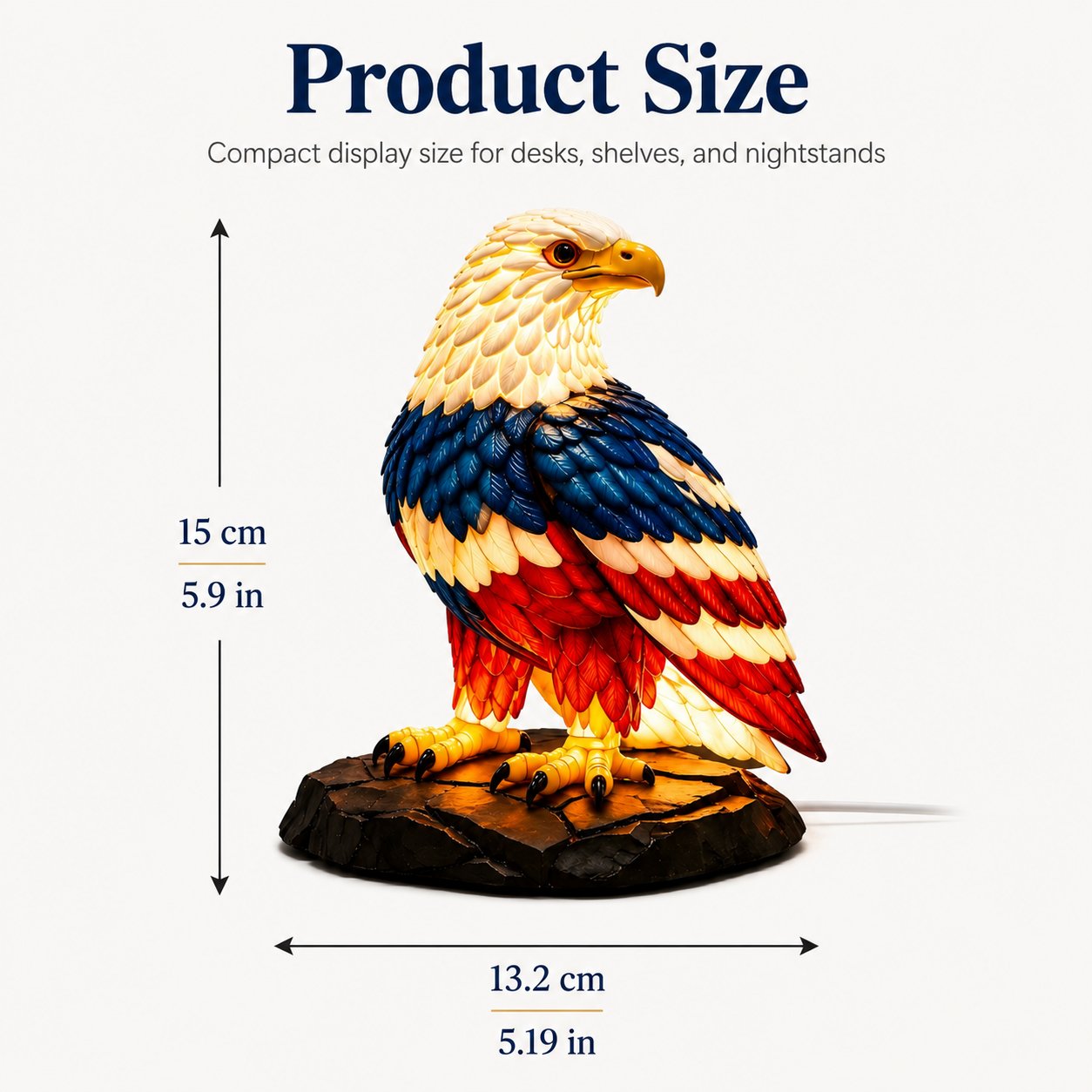 American eagle table lamp product size
