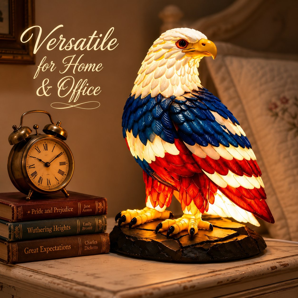 Versatile American eagle lamp gift display