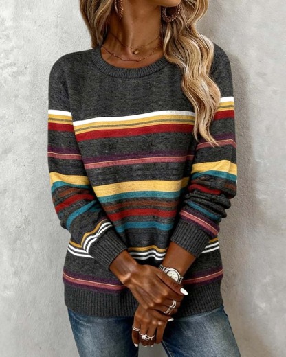 Sweatshirt mit Regenbogenstreifen