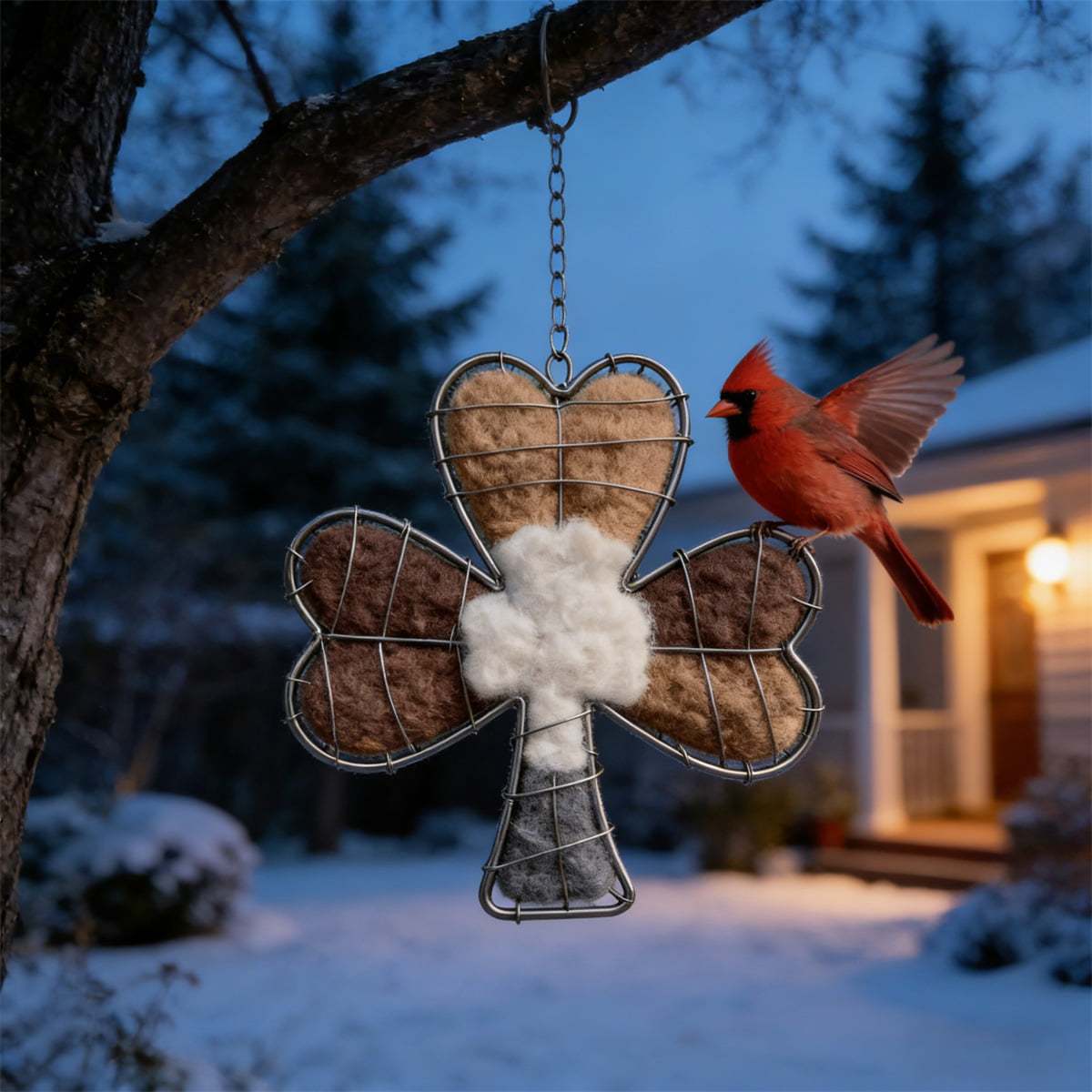 🐦Handmade Alpaca Fiber Bunny-Shaped Bird Nesting Frame - A Soft Gift for Birds & Your Garden