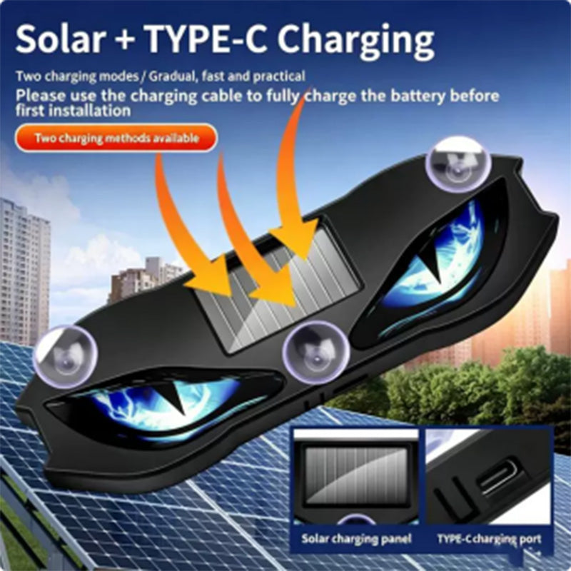 Solar car warning light with auto activation and bright LED. Stay safer day or night!