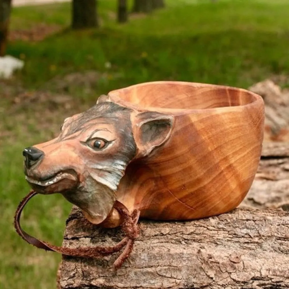 💥Early Christmas Sale🦌Animal Handmade Wooden Cup