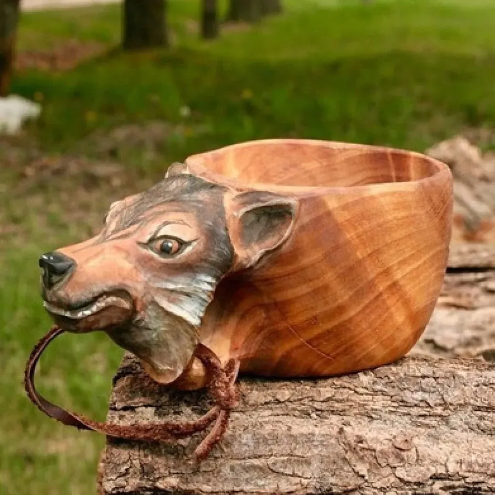 💥Early Christmas Sale🦌Animal Handmade Wooden Cup