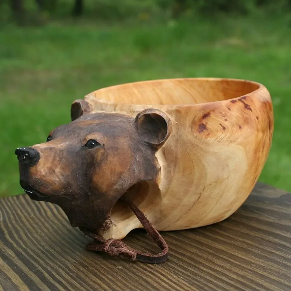 💥Early Christmas Sale🦌Animal Handmade Wooden Cup