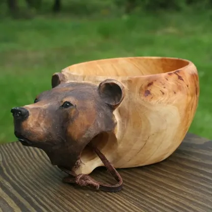 💥Early Christmas Sale🦌Animal Handmade Wooden Cup