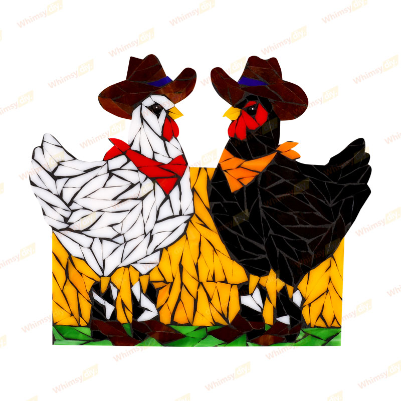 Cowboy Chicken Glass Mosaic Kit
