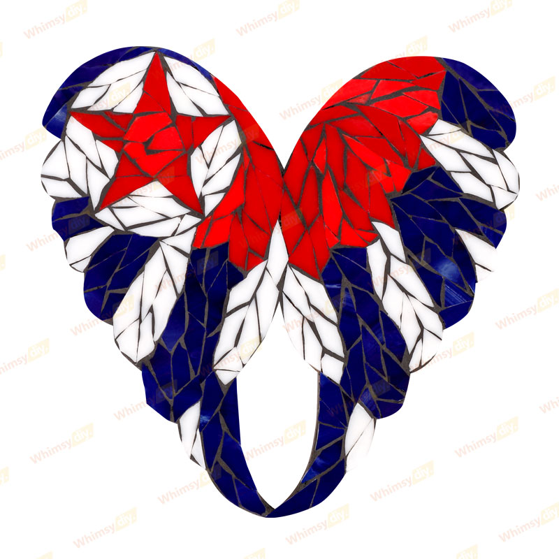 Patriotic angel Wings Glass Mosaic Kit