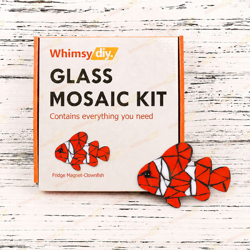 Whimsy DIY Fridge Magnet- Clownfish Glass Mosaic Kit Puzzles