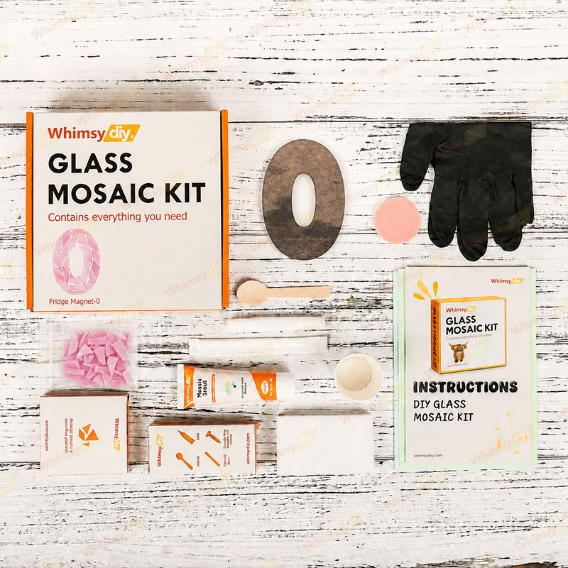 Whimsy DIY Fridge Magnet numbers-0 Glass Mosaic Kit Puzzles