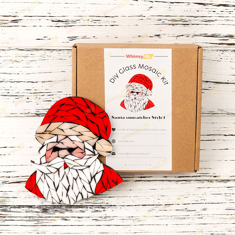 Santa Suncatcher Style-1 Glass Mosaic Kit
