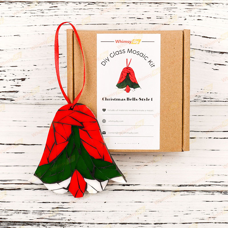 Christmas Bells Ornaments Glass Mosaic Kit-Style – Whimsydiy