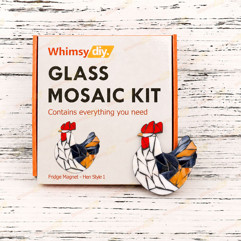 Whimsy DIY Fridge Magnet - Hen Style 1 Glass Mosaic Kit Puzzles