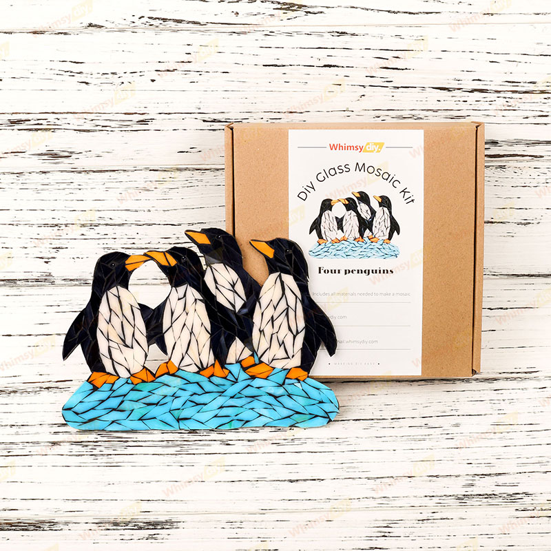 Four Penguins Glass Mosaic Kit
