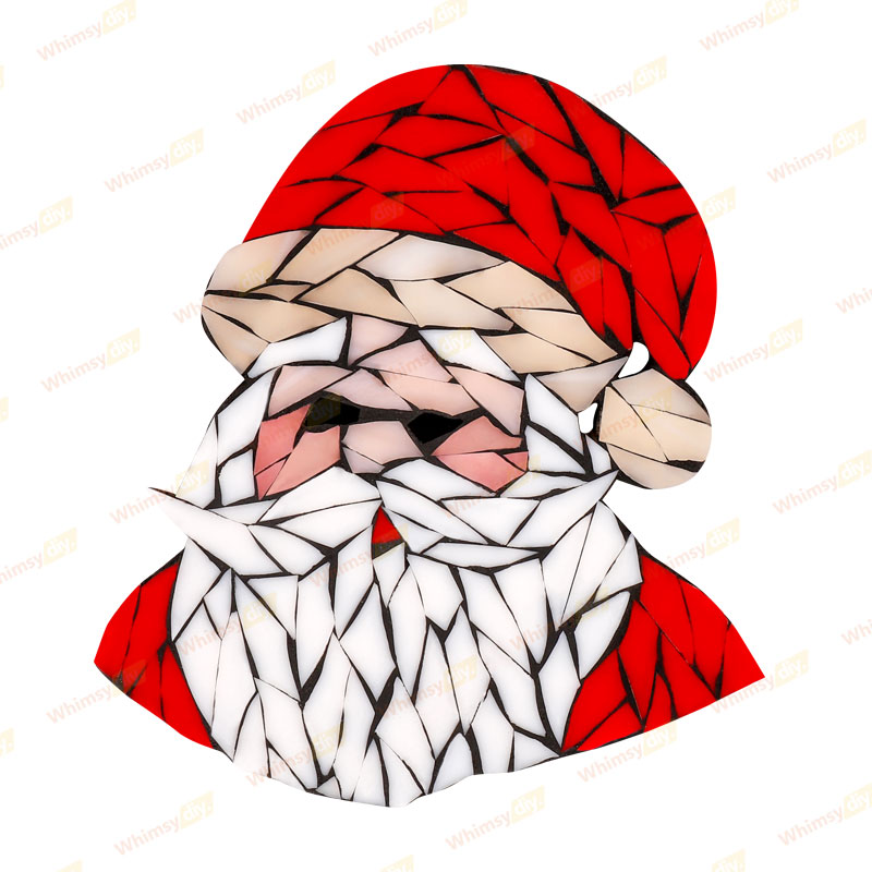 Santa Suncatcher Style-1 Glass Mosaic Kit