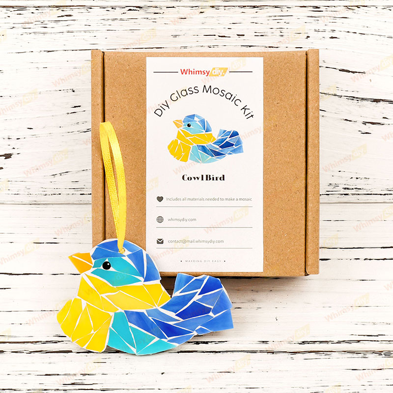 Cowl Bird Christmas Ornaments Glass Mosaic Kit