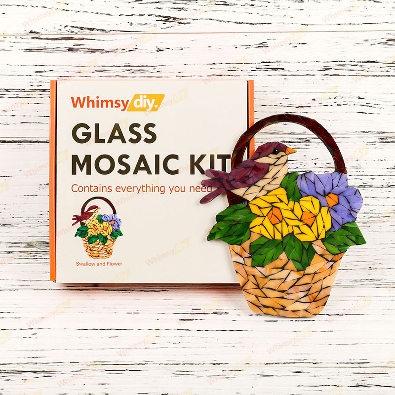 Swallow and Flower Glass Mosaic Kit