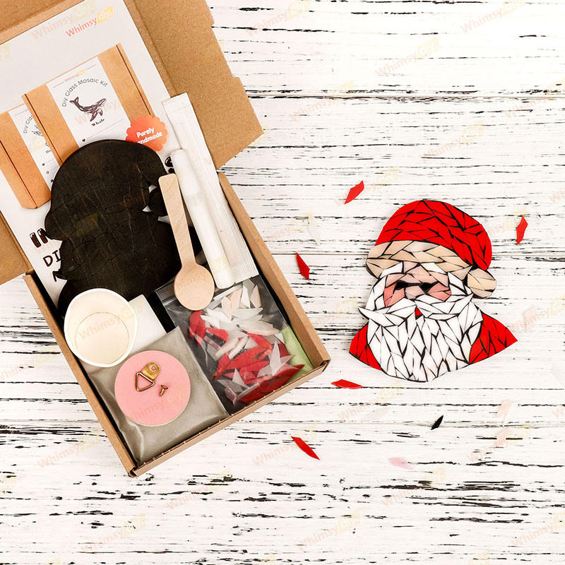 Santa Suncatcher Style-1 Glass Mosaic Kit