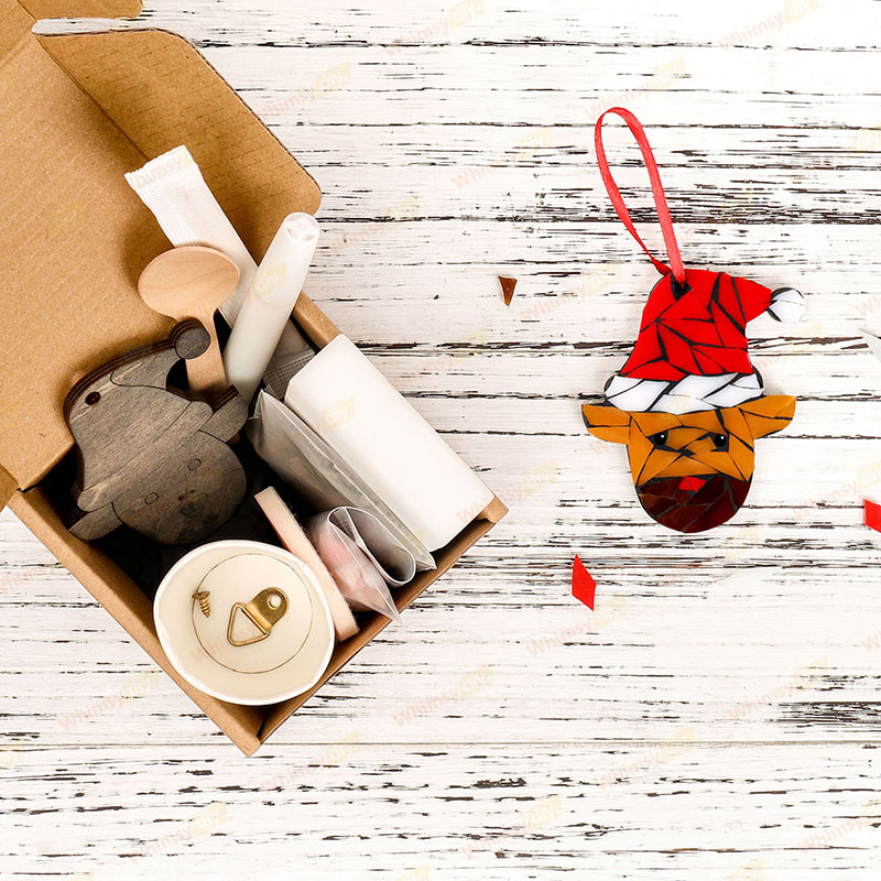 Rudolf The Reindeer Christmas Ornaments Glass Mosaic Kit -Style 1