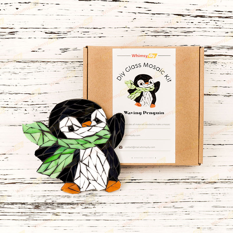 Waving Penguin Glass Mosaic Kit