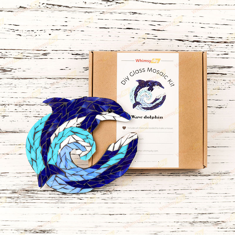 Wave Dolphin Glass Mosaic Kit