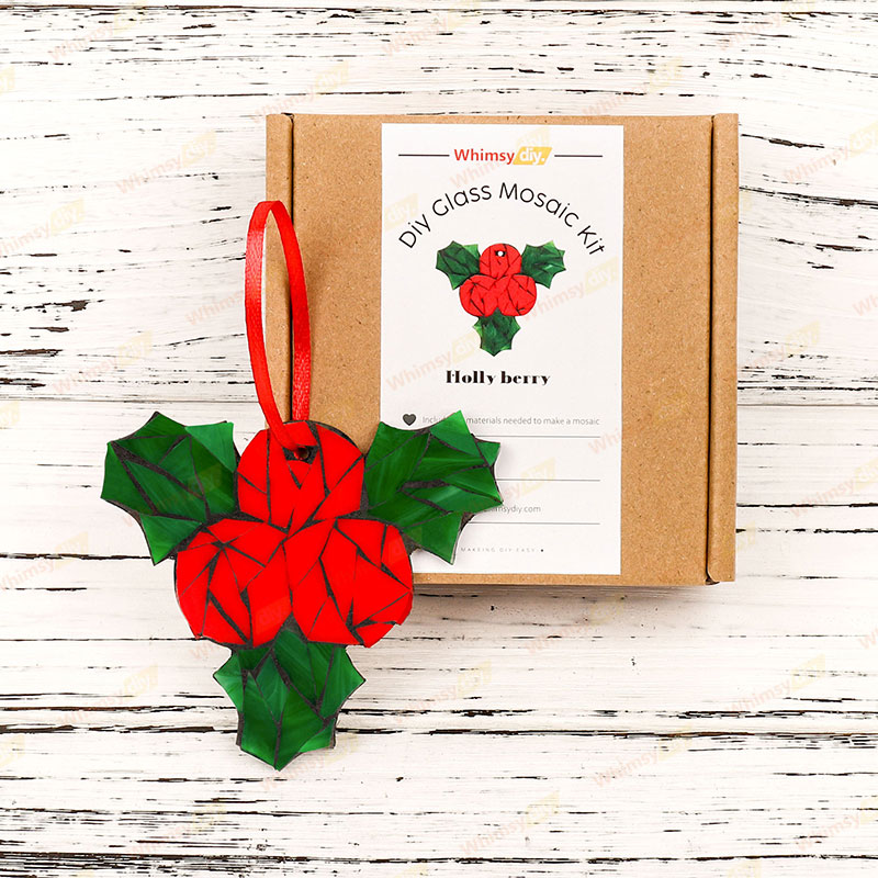 Holly Berry Glass Mosaic Kit