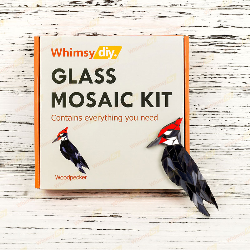Whimsy DIY Woodpecker Glass Mosaic Kit Puzzles