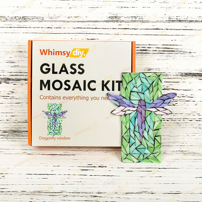 Whimsy DIY Dragonfly Window Glass Mosaic Kit Puzzles
