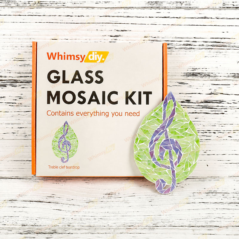 Whimsy DIY Treble Clef Teardrop Glass Mosaic Kit Puzzles