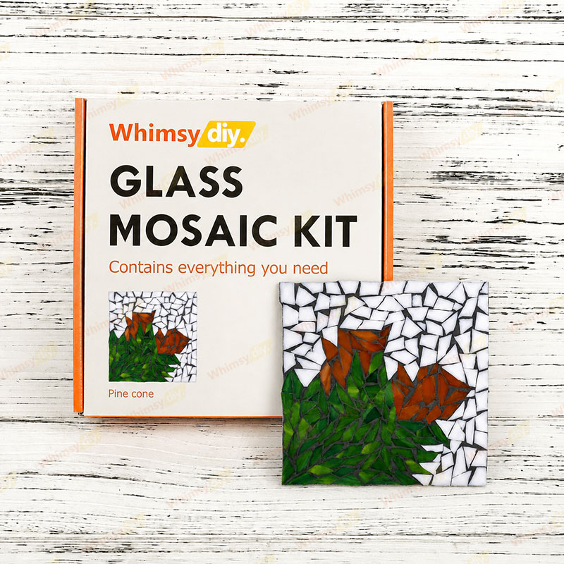 Whimsy DIY Pine Cone Glass Mosaic Kit Puzzles