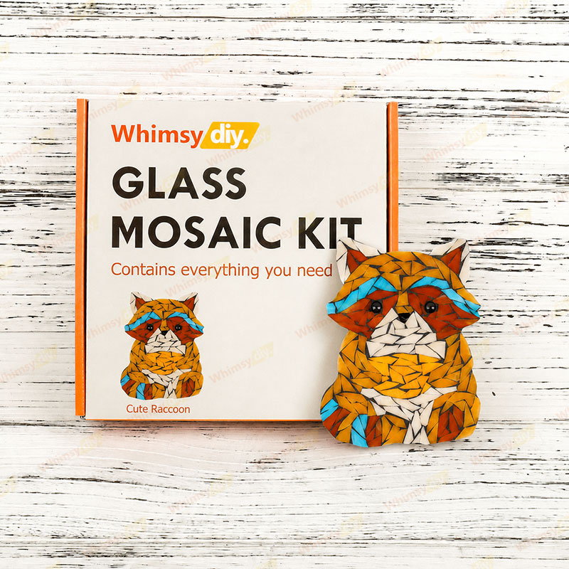 Whimsy DIY Cute Raccoon Glass Mosaic Kit Puzzles