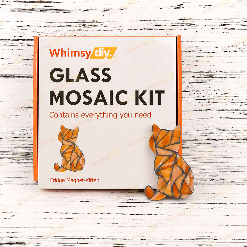 Whimsy DIY Fridge Magnet- Fridge Magnet-Kitten Glass Mosaic Kit Puzzles