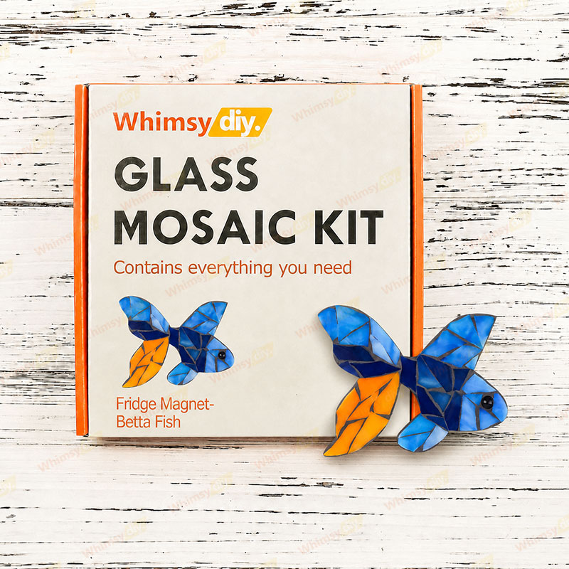 Whimsy DIY Fridge Magnet Betta Fish Glass Mosaic Kit Puzzles