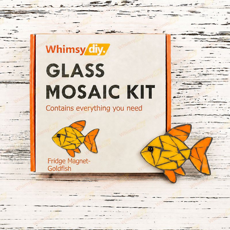 Whimsy DIY Fridge Magnet Goldfish Glass Mosaic Kit Puzzles